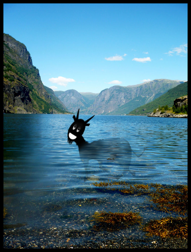 Le dahu prend son bain en norvège