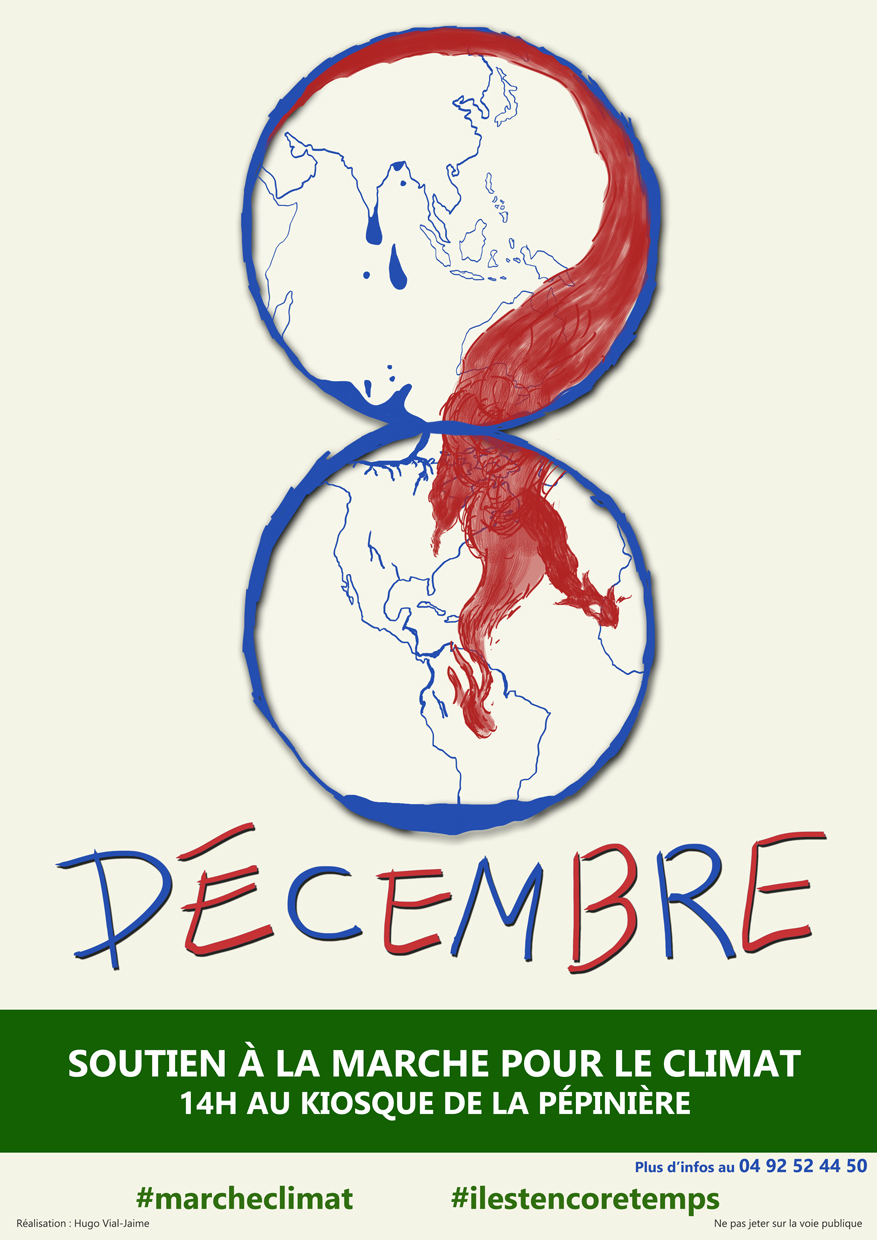 Affiche évenementielle pour la marche pour le climat du 8 décembre 2018