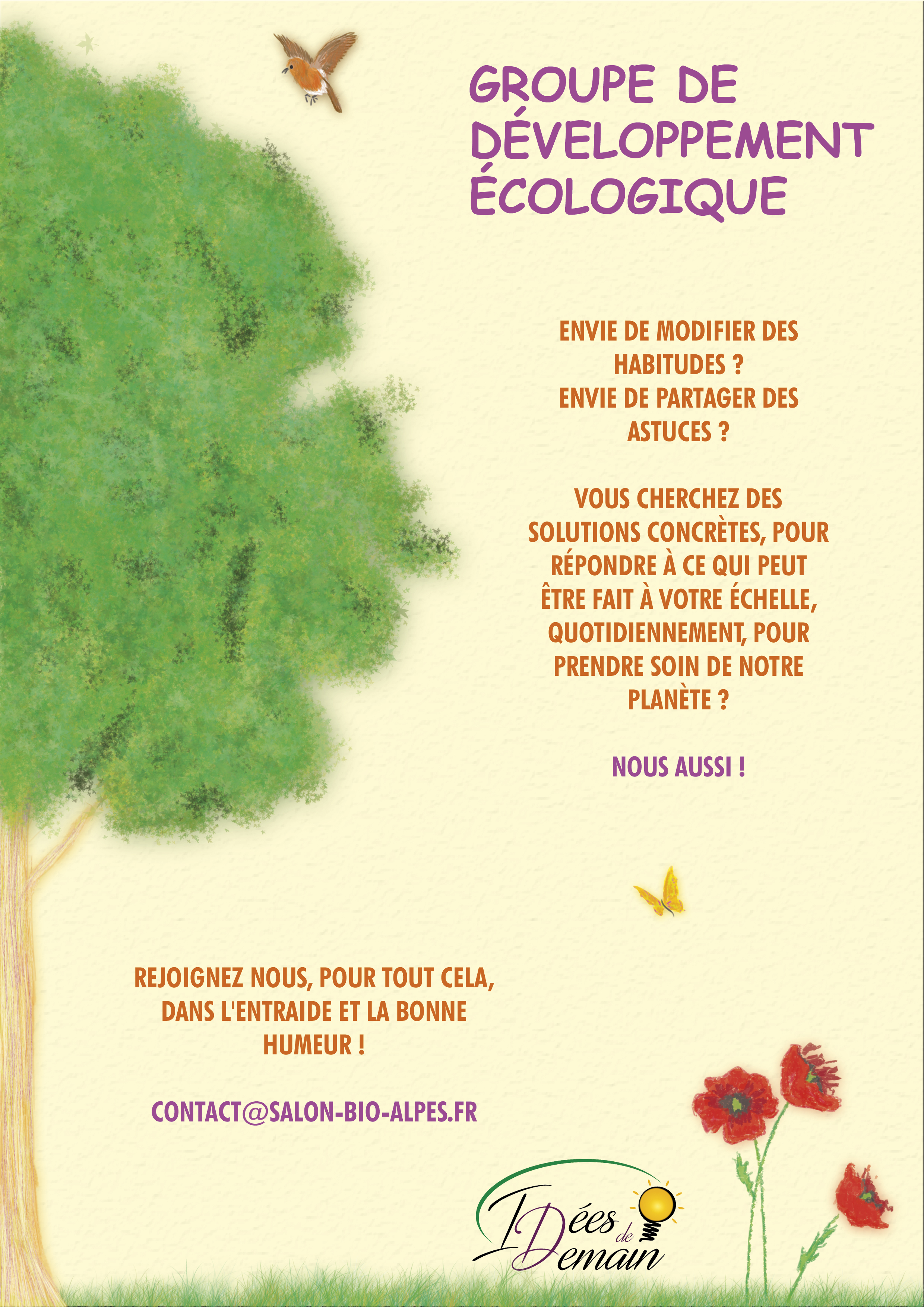 Flyer qui présente le groupe de développement écologique des Hautes-Alpes
