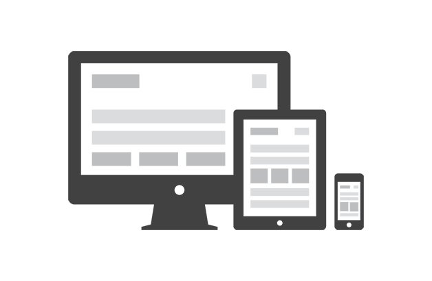 Ecran d'ordinateur, de tablette et de smartphone, représentant le responsive design.